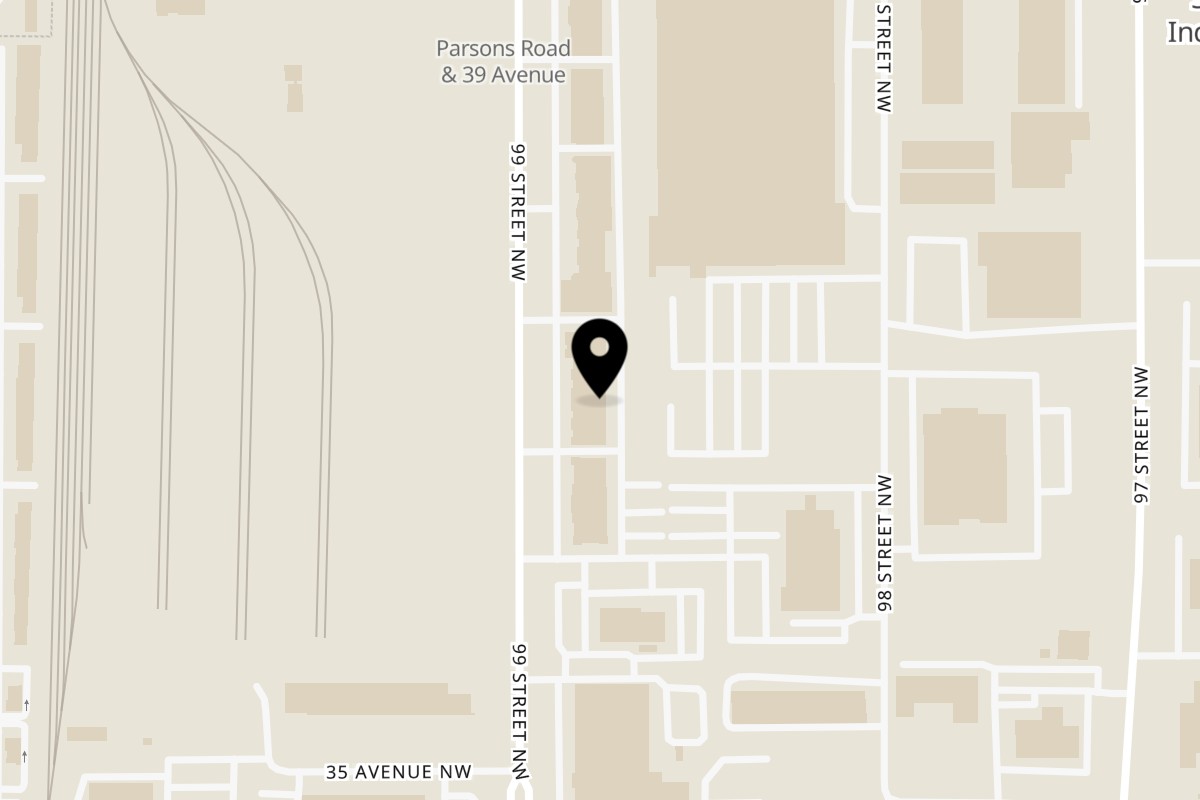 Map showing the location of Hanjan South on 3735 99 Street Northwest in Edmonton